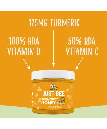 Just Bee Turmeric+ Honey with Vitamins D & C (260g) - Buy Online on GoSupps.com