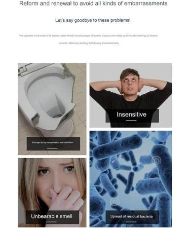 Stainless Steel Urinal Smart Men's Wall Mounted Sensor Urinal - Commercial Splash-Proof Toilet for Bar with Automatic Flush System RoseGold - Buy Online on GoSupps.com