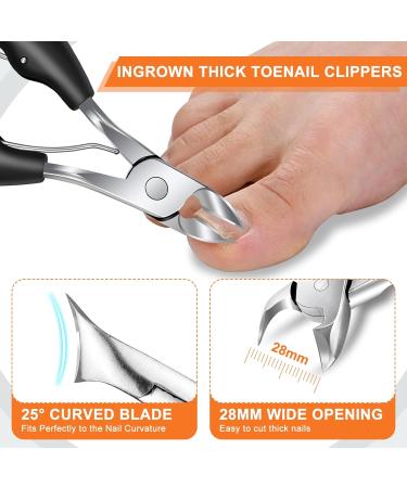 DRMODE Heavy Duty Toenail Clippers for Seniors | Wide Opening 360 Rotary Anti-Splash Clippers for Thick & Ingrown Nails | Best Toenail Care Tool for Men & Women - Buy Online on GoSupps.com