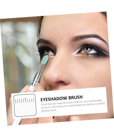 WOONEKY 10pcs Eye Shadow Brush Practical Makeup Brush Blending Eyeshadow Brush Face Wand Plastic Handle - Buy Online on GoSupps.com