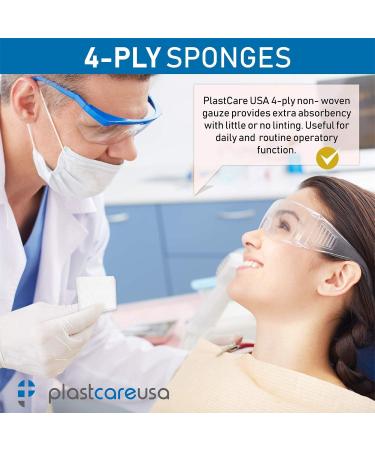 1000 4 Ply 2x2 Inch Non Woven Sponges - Dental Gauze Esthetic Wipes - 5 Packs of 200 each - Non Sterile - 200 Count per Pack - Buy Online on GoSupps.com
