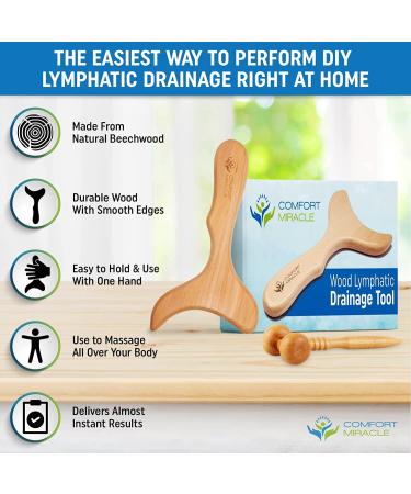 Comfort Miracle Wooden Lymphatic Drainage Massager - Natural Wood Therapy for Cellulite & Muscle Relaxation - Buy Online on GoSupps.com