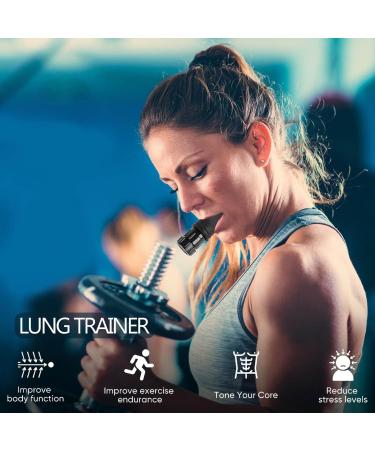 Portable Breathing Exercise Device - Adjustable Resistance Respiratory Muscle Trainer | Easy to Clean (Black - Buy Online on GoSupps.com