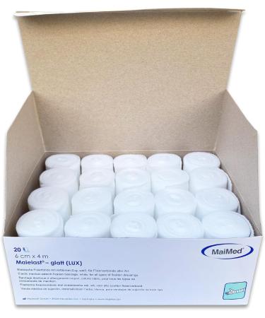 Gauze Bandages 6cm x 4m | Elastic Fixation Bandage - 20 Pieces | Latex-Free 80% Stretchability - Ideal Dressing Material for Universal Use - Buy Online on GoSupps.com