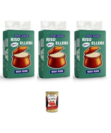 Italian Gourmet E.R. Lot de 3 riz Ribe Ribe ElleBi' Riso Ribe 1 kg + polpa gourmet italien 400 g
