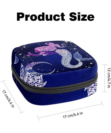 Stylish Menstruation Pad Bag with Zipper - Beautiful Moon Pattern | Women's Napkin & Tampon Collector for Girls - Buy Online on GoSupps.com
