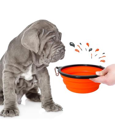 Petsation Foldable Dog Bowl - Original 1000 ml Travel Food & Water Bowl for Dogs - Portable Pet Feeding Solution (2 x 1000 ml Orange) - Buy Online on GoSupps.com