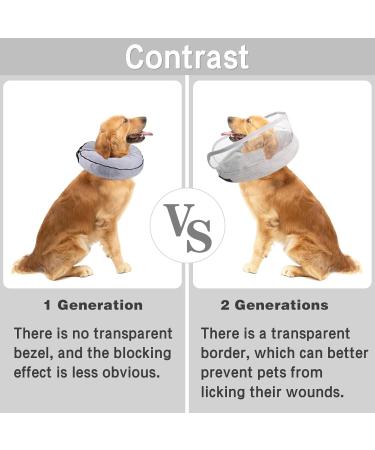 WinMany Adjustable Inflatable Dog & Cat Recovery Collar - Protective Cone for Post-Op Care (Gray Size S) - Prevent Scratching & Comfort - Buy Online on GoSupps.com