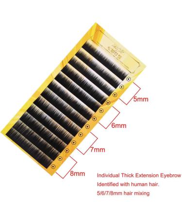 Brrnoo False Eyebrow Mixed Black False Eyebrow Extension Fake Eyebrow Enhancer Individual Eyebrows 5-8mm - Buy Online on GoSupps.com