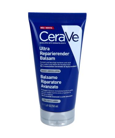 CeraVe Ultra R parateur Baume Visage Corps et L vres Cr me pour Peaux S ches Russes et Craquel es avec 3 C ramides Essentielles et Acide Hyaluronique 50ml