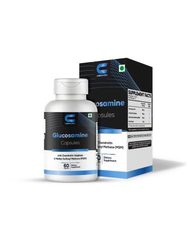 CHARMSVEDA Glucosamine Capsules with Chondroitin & MSM Support Joint & Muscle Health Overall Wellness & Immune Support* 60 Vegan Capsules