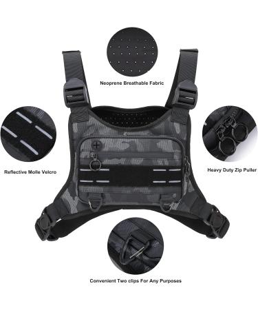 Muserise Sports Chest Bag for Men - Water Resistant Lightweight Front Chest Pack with Phone Holder - Ideal for Workouts, Running, Cycling - Camo Design (MU05) - Buy Online on GoSupps.com