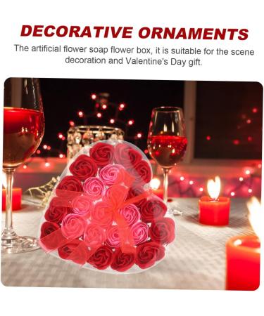 Healeved 3pcs Valentine's Day Present Preserved Rose Soap Preserved Flower Rose Fake Soap Flowers Simulation Soap Flower Adorns Flower Ornaments Flower Soap Artificial Bouquet Box Plastic - Buy Online on GoSupps.com