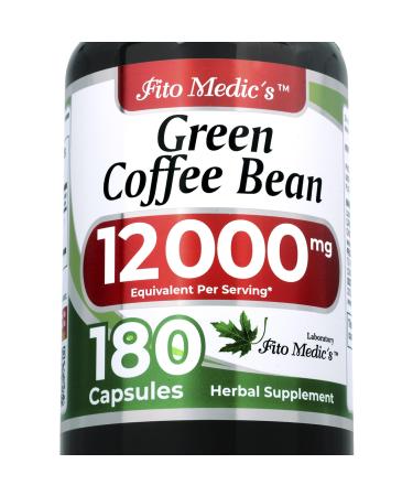 FITO MEDIC'S Lab | Green Coffee Bean Extract Capsules |180 Capsules | Ultra high Absorption.