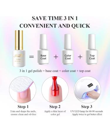 UV Gel Polish Nail Polish Dark Grey Colours 3 in 1 One Step Gel Nail Polish Soak Off Nails Colour Gel Brown Grey Gel Nail Polish for Nail Design Manicure 15 ml Grey brown - Buy Online on GoSupps.com