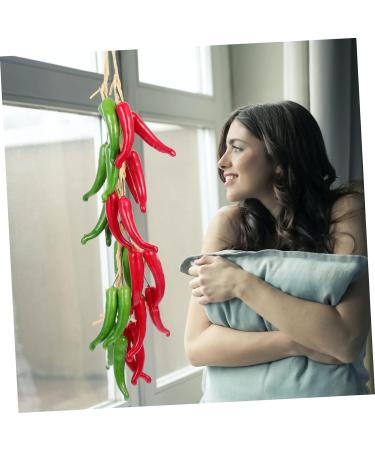 Alipis 2pcs String Simulated Chili Skewers Pepper Decor Simulation Fake Vegetable Props Red Chili - Buy Online on GoSupps.com