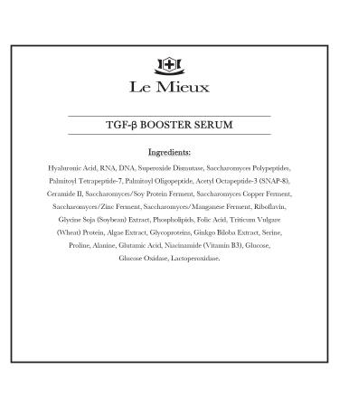 Le Mieux TGF-B Booster Serum - Hydrating Anti-Aging Facial Serum with Hyaluronic Acid & Peptides, 1 oz - Buy Online on GoSupps.com