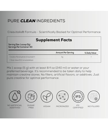PURE TRIBE PureCreatine Micronized Creatine Monohydrate Powered by Creavitalis Unflavored Creatine Monohydrate Powder for Energy & Recovery No Bloating, Easy Digestion 5g per Scoop, 300g - Buy Online on GoSupps.com