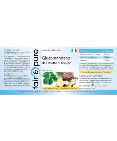 Fair & Pure - Glucomannan 500 mg Konjac Root Extract - 120 Capsules - Buy Online on GoSupps.com