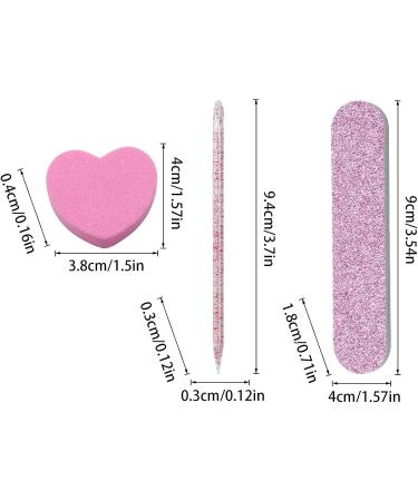 Vjeybv Nail File Buffer Block - Nail Buffer Files Double Sided Emery Board Manicure Tools with Heart-Shaped Buffer Cute Crystal Dot Drill Stick Polishing Shaping Sandpaper File for - Buy Online on GoSupps.com