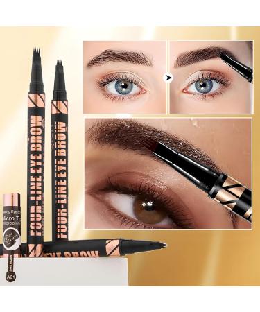  Bmdjdq Waterproof eyebrow pencil liquid eyebrow pen 4-tip eyebrow marker long-lasting smudge-proof 1 ml for women - Buy Online on GoSupps.com