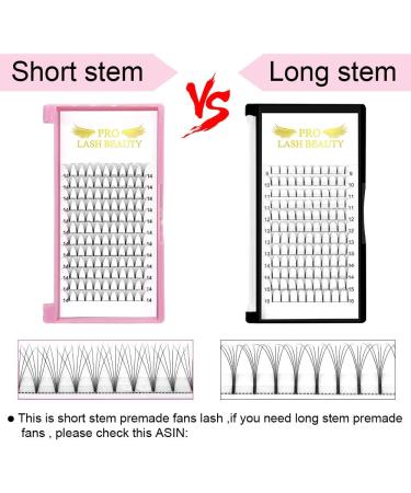 6D-D-0.10-12mm Pre Made Fan Eyelash Extensions - Short Stem Russian Volume Lashes - 12mm Length - 0.07 & 0.10 Thickness - Buy Online on GoSupps.com