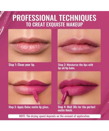 Oulac Liquid Matte Lipstick Berry Lip Color Long Lasting Lipsticks for Women High-Pigmented Lightweight Creamy and Melting Texture Vegan & Clean Beauty Pink Rose Lip 4.5ml (M10) Punky Kiss Punky Kiss (M10) - Buy Online on GoSupps.com