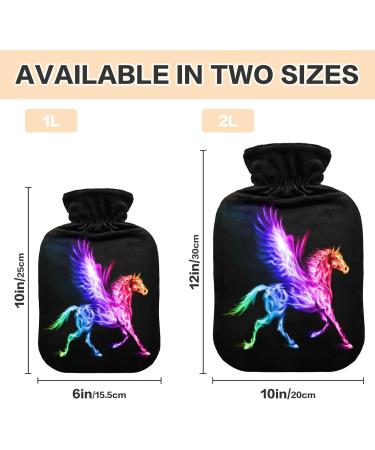 Hot Water Bottle 2L with Lid - Colorful Fire Pegasus | Pain Relief & Winter Hand/Feet Warmer - Buy Online on GoSupps.com