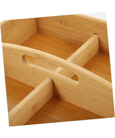 PRETYZOOM Snack Candy Serving Handle Case Fruit Divided with -Compartment Home Food Hollow Wooden Appetizer 25X6.5cm As Shown 2 - Buy Online on GoSupps.com