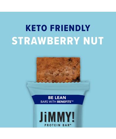 JiMMY! Keto Protein Bar - Strawberry Nut Flavor | 12 Count | Low Net Carb, Low Sugar, Gluten Free - Buy Online on GoSupps.com