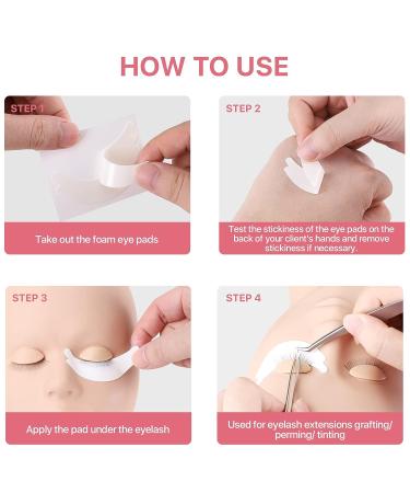 100 Pairs Foam Eye Pads for Lash Extensions - Lint Free, Hypoallergenic & Latex Free - Buy Online on GoSupps.com