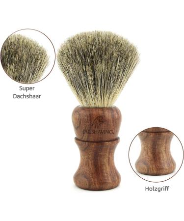 JAG Sustainable 4-Part Shaving Razor Set - Wooden Handle Super Soft Brush Double Edge Blades & Leather Bag | Eco-Friendly Grooming Solution - Buy Online on GoSupps.com
