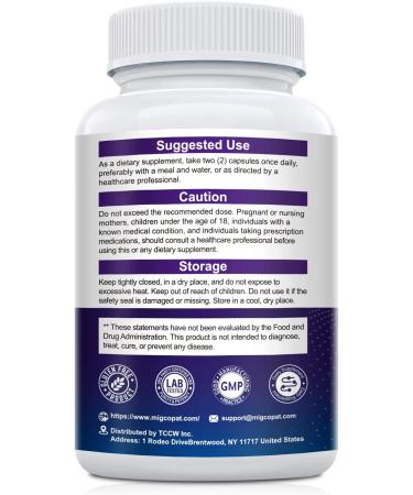 Migcopat Magnesium Complex w/Magnesium Glycinate Malate Citrate | 24-in-1 Magnesium Supplement w/Ashwagandha L-Theanine & NAD+ | Supports Calm Energy Muscle & Sleep | Non-GMO 120 Vegan Caps - Buy Online on GoSupps.com