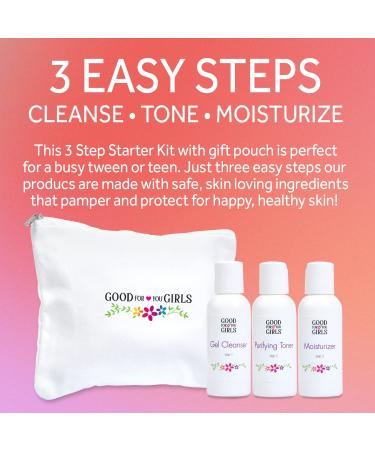 Good For You Girls Three-Step Skincare Kit | Natural & Organic | Teen, Preteen & Kid Friendly | Sulfate & Paraben Free | Vegan | All Skin Types - Buy Online on GoSupps.com
