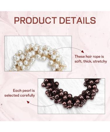 Dizila 12 Pack Stretchy Bling Sparkly Pearl Hair Ties Scrunchies - Decorative Hair Accessories for Women and Girls - Buy Online on GoSupps.com