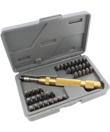 DCT Metal Stamping 37pc Tool Kit - Alphabet, Number, Symbol Stamps with Brass Punch Handle for Embossing and Engraving - Buy Online on GoSupps.com