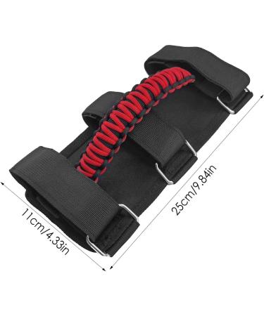Paracord Grip Handle | Paracord Car Handle Grip Handle - Easy to Install Upgrade Metal Buckle Strong and Durable Design with 3 Nylon Strap for Outdoor Travel Fits Truck Evikoo A:red Handle - Buy Online on GoSupps.com