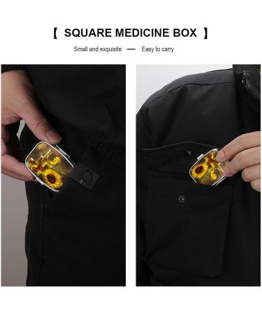 Shop Decorative Metal Pill Box with Yellow Sunflower Print - 2 Compartment Portable Organizer for Medicine | Ideal for Pocket or Purse - International Shipping Available - Buy Online on GoSupps.com