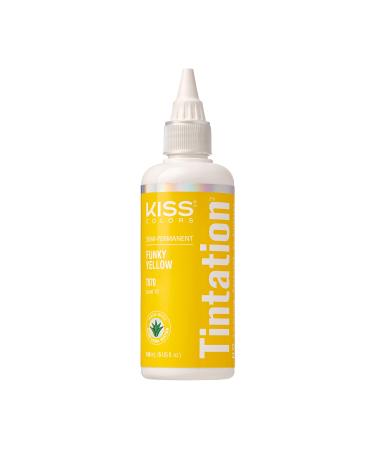 Kiss Tintation Semi-Permanent Hair Color 5 Ounce (Funky Yellow)
