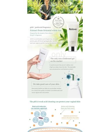 Relove Amino Acid Feminine Hygiene Wash - Gynecologist Recommended - Green Tea Fragrance - pH 3.8 - Cooling - SLS SLES Free - 4oz - Buy Online on GoSupps.com