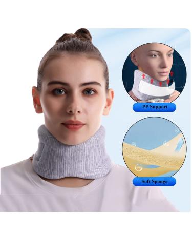 Adjustable Neck Support Brace for Pain Relief - Soft Sponge Ergonomic Cervical Collar for Men, Women, Elderly - Breathable & High Elastic - Light Brown - Buy Online on GoSupps.com
