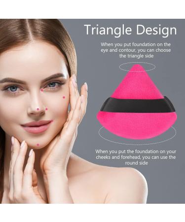 Pimoys 6-Piece Triangle Powder Puff Set | Soft Velour Sponge for Loose Powder & Foundation | Beauty Makeup Tool - Rose Red - Buy Online on GoSupps.com