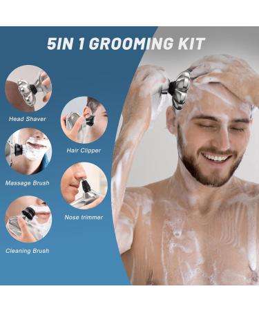 Glatens 5-in-1 Bald Head Shaver for Men - IPX7 Waterproof 0.0mm Precision LED Display Type C Rechargeable - Buy Online on GoSupps.com