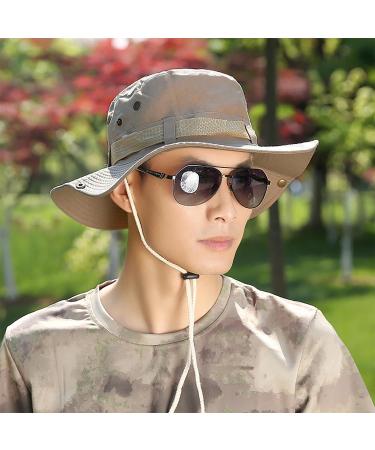 Taeku Buschhut - Men & Women Mesh Boonies Fishing Hat with Chin Strap | Outdoor Anglenhut - Khaki - Buy Online on GoSupps.com