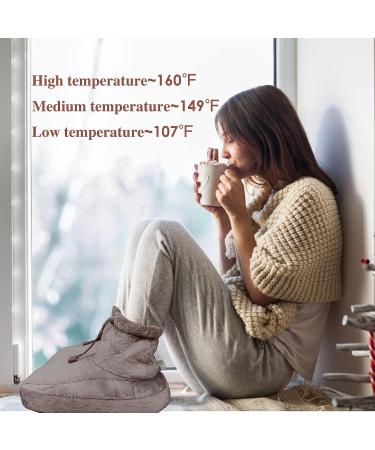 Fast-Heating Electric Foot Warmers | 3 Temperature Settings | Sherpa-Lined | Machine-Washable | Auto Shut-Off | Brown - Buy Online on GoSupps.com