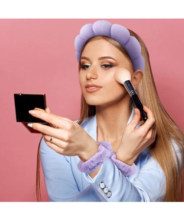 Retrowavy 6 Pcs Spa Headband for Women - Puffy Sponge Terry Cloth Makeup Headband - Skincare Hair Accessories (Pink Purple) - Buy Online on GoSupps.com