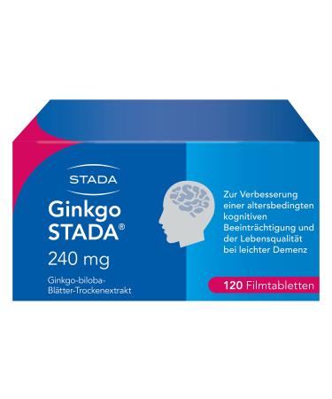 Ginkgo Stada 240 mg - medicinal products to improve age -related cognitive impairment and the quality of life with mild dementia - 1 x 60 film -coated tablets 120 pieces (1 Pack)