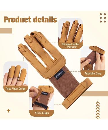 RMISODO 2-Piece Archery Glove Set for Shooting and Hunting | 3-Finger Leather Hand Protector - Buy Online on GoSupps.com