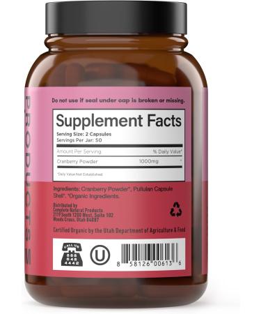Organic Cranberry Capsules 500mg | Plant-Based Vegan Non-GMO No Fillers | Supports Urinary Tract & Bladder Health | Organic Cranberry Powder Supplement - Buy Online on GoSupps.com