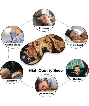 American Flag Golden Retriever Eye Mask - Adjustable Light Blocking Sleep Mask for Men & Women - Buy Online on GoSupps.com
